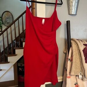 No Boundaries Women’s Asymmetrical Red Dress